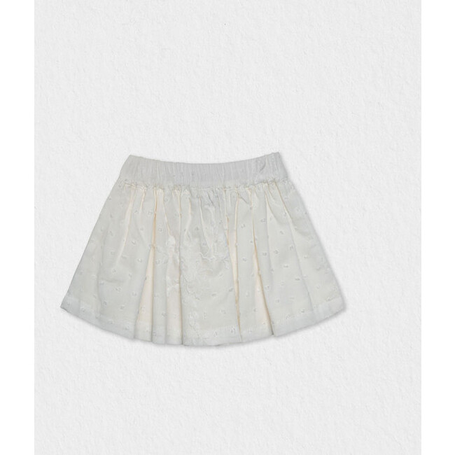 Philo Baby Skirt, White Plumeti Embroidered