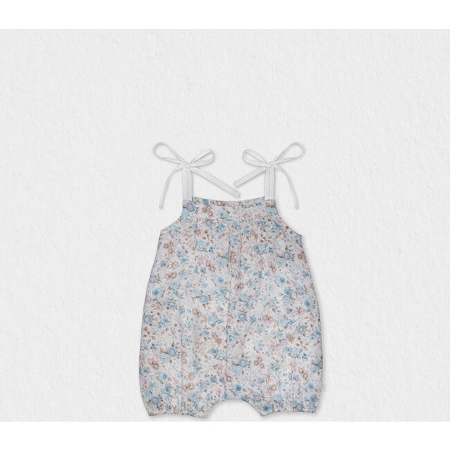 Mila Baby Romper, Flowery Blue Beige