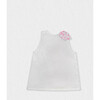 Fleur Girl Blouse Sleeveless, White Dots - Blouses - 1 - thumbnail