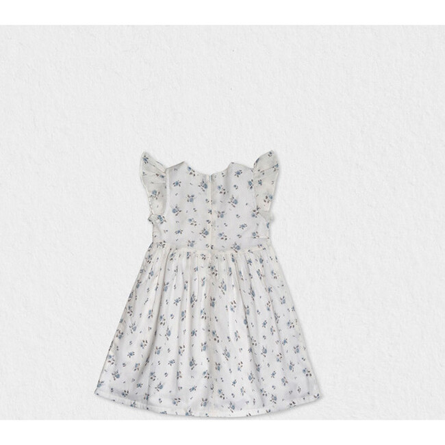 Eugenie Baby Dress Sleeveless, White Flowery Blue - Dresses - 2