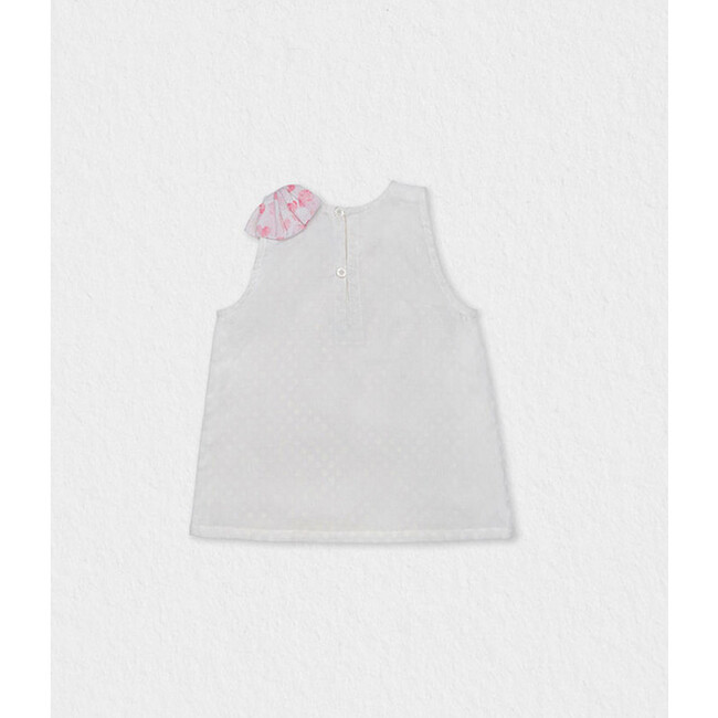 Fleur Girl Blouse Sleeveless, White Dots - Blouses - 2