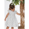 Eugenie Girl Dress Sleeveless, White Flowery Blue - Dresses - 3