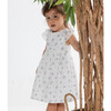 Eugenie Girl Dress Sleeveless, White Flowery Blue - Dresses - 4