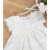 Esperanca Baby Dress Short Sleeve, White Gold Organza - Dresses - 3