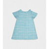 Emma Girl Dress Short Sleeve, Blue Tweed - Dresses - 1 - thumbnail