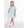 Emma Girl Dress Short Sleeve, Blue Tweed - Dresses - 3