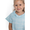 Emma Girl Dress Short Sleeve, Blue Tweed - Dresses - 4