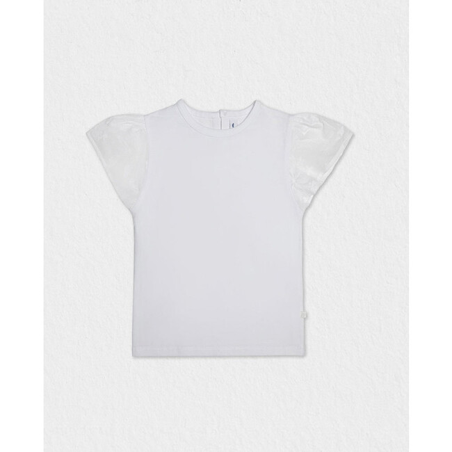 Elara Girl Blouse Short Sleeve, White
