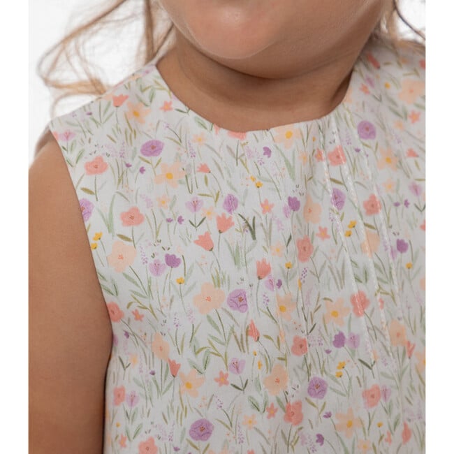 Elise Baby Dress Sleeveless, Flowery Lilac - Dresses - 4