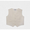 Dino Boy Vest, Off White - Vests - 1 - thumbnail