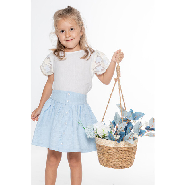 Edena Girl Skirt, Blue Stripes - Skirts - 3