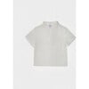 Dev Baby Boy Shirt SS Linen, White Openwork - Polo Shirts - 1 - thumbnail