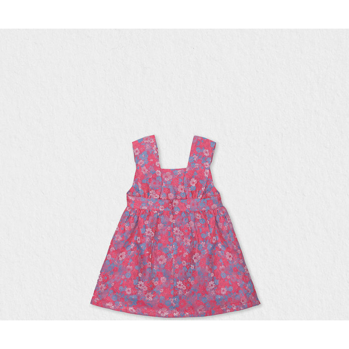 Desiree Baby Dress Sleeveless, Flowery Fuchsia - Dresses - 1