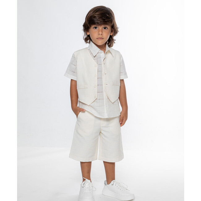 Dino Boy Vest, Off White - Vests - 4