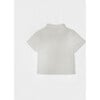 Dev Baby Boy Shirt SS Linen, White Openwork - Polo Shirts - 2