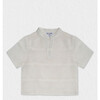 Dev Boy Shirt Short Sleeve, White Stripes - Polo Shirts - 1 - thumbnail