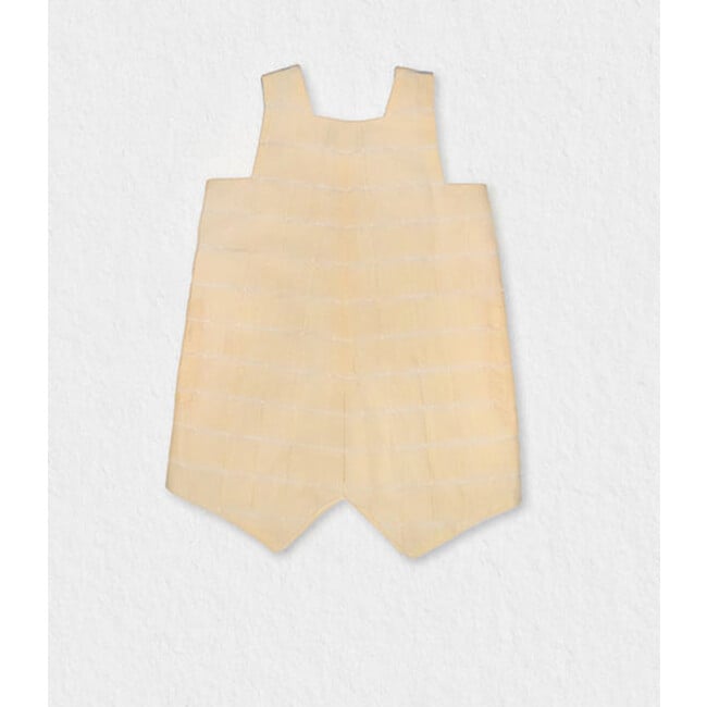 Damien Baby Dungaree Linen, Pastel Yellow Openwork - Rompers - 2