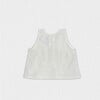 Fleur Baby Blouse Sleeveless, White Plumeti Embroidered - Blouses - 2