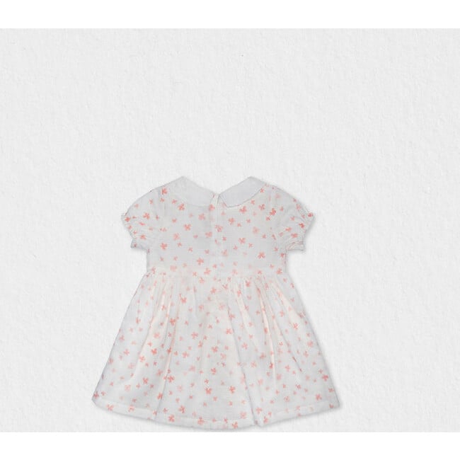 Eva Baby Dress Smock Short Sleeve, Flowery Pink - Dresses - 2