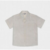 Colin Boy Shirt Short Sleeve Linen, White Openwork - Button Downs - 1 - thumbnail