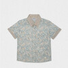 Colin Boy Shirt Short Sleeve Cotton, Blue Fish - Button Downs - 1 - thumbnail