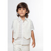 Colin Boy Shirt Short Sleeve Linen, White Openwork - Button Downs - 3