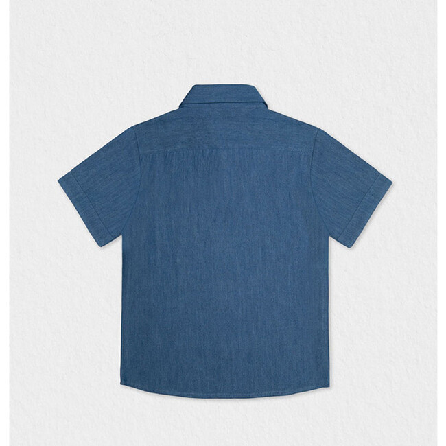 Colin Boy Shirt Short Sleeve Cotton, Denim - Button Downs - 2