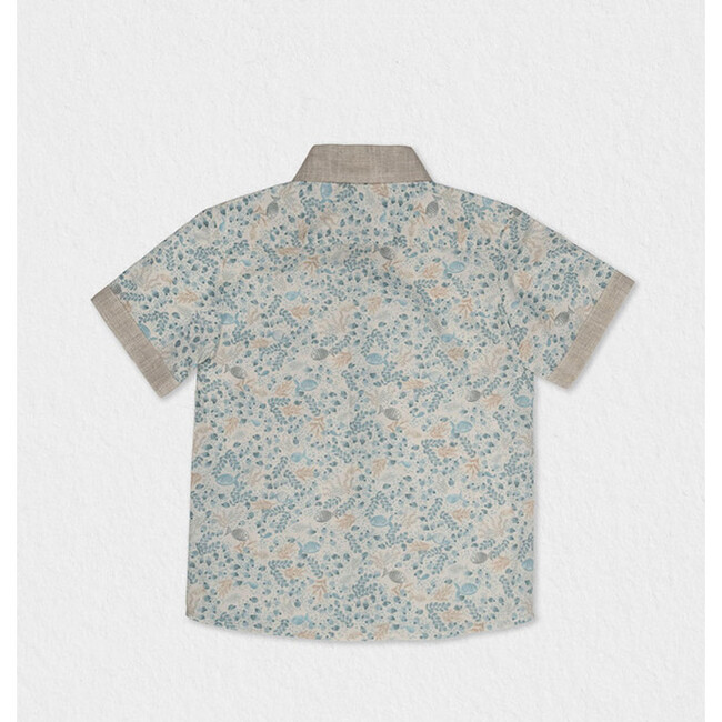 Colin Boy Shirt Short Sleeve Cotton, Blue Fish - Button Downs - 2