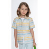 Colin Boy Shirt Short Sleeve, Blue Yellow Summer - Button Downs - 3