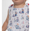 Damien Baby Dungaree Cotton, Blue Red Bear - Rompers - 4