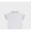 Brandan Baby Polo SS, White Mint Stripes - T-Shirts - 2