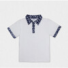 Brandan Boy Polo SS, White Navy Blue Fantasy - Polo Shirts - 1 - thumbnail