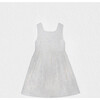 Bella Girl Dress Sleeveless, White Gold Organza - Dresses - 1 - thumbnail