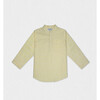 Azad Boy Shirt LS Linen, Pastel Yellow Openwork - Polo Shirts - 1 - thumbnail