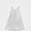 Bella Girl Dress Sleeveless, White Gold Organza - Dresses - 2