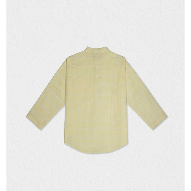 Azad Boy Shirt LS Linen, Pastel Yellow Openwork - Polo Shirts - 2