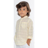 Azad Boy Shirt LS Linen, Pastel Yellow Openwork - Polo Shirts - 3