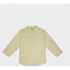 Azad Baby Boy Shirt LS Linen, Pastel Yellow Openwork - Button Downs - 1 - thumbnail