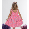 Bella Girl Dress Sleeveless, Flowery Fuchsia - Dresses - 4