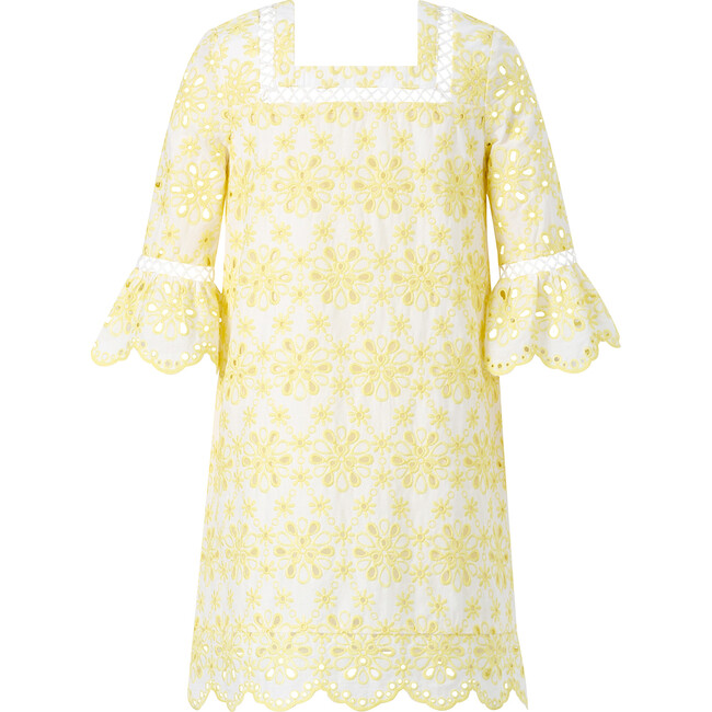 Nora Embroidered Mini Dress, Yellow