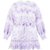 Lena Embroidered Mini Dress, Purple - Dresses - 1 - thumbnail