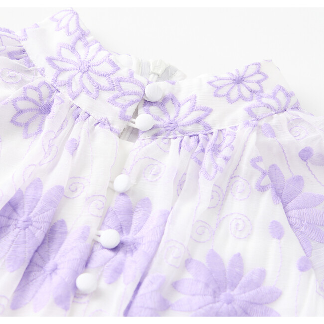 Lena Embroidered Mini Dress, Purple - Dresses - 8