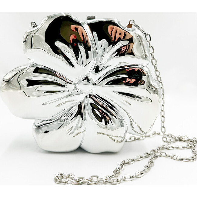 Gracie Flower Bag, Silver