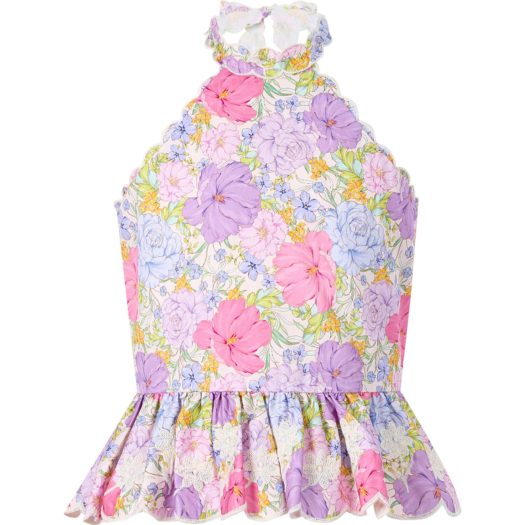 Charlotte Embroidered Top, Floral - Blouses - 1
