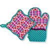 Light Pink Pot Holder & Oven Mitt, Green, Pink - Kitchen - 1 - thumbnail