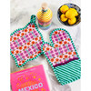 Light Pink Pot Holder & Oven Mitt, Green, Pink - Kitchen - 2
