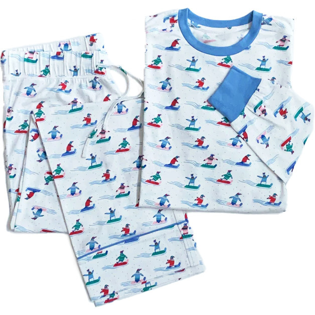 Women's Holiday Pajamas, WHT Penguins - Pajamas - 1