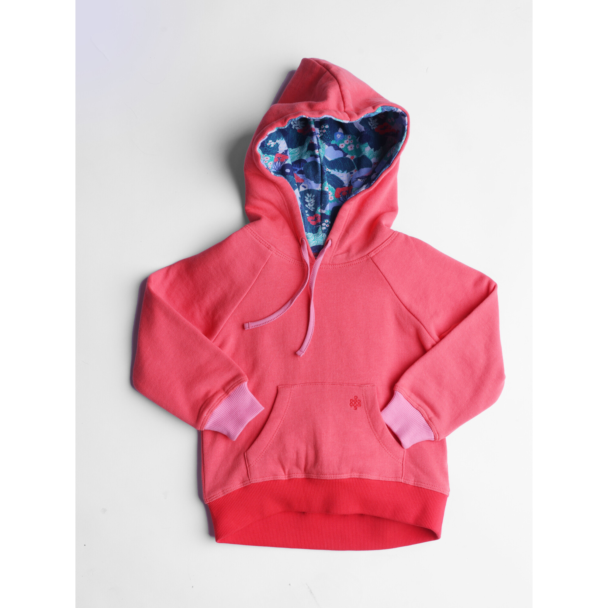 Poppy Rib Trim Neck Long Sleeve Kangaroo Pocket Hooded Sweatshirt, Dubarry - Sweatshirts - 1