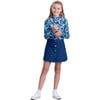 Quilted Snap Front Short Skirt, Indigo Chambray - Skirts - 2