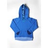 Poppy Rib Trim Neck Long Sleeve Kangaroo Pocket Hooded Sweatshirt, Victoria Blue - Sweatshirts - 1 - thumbnail